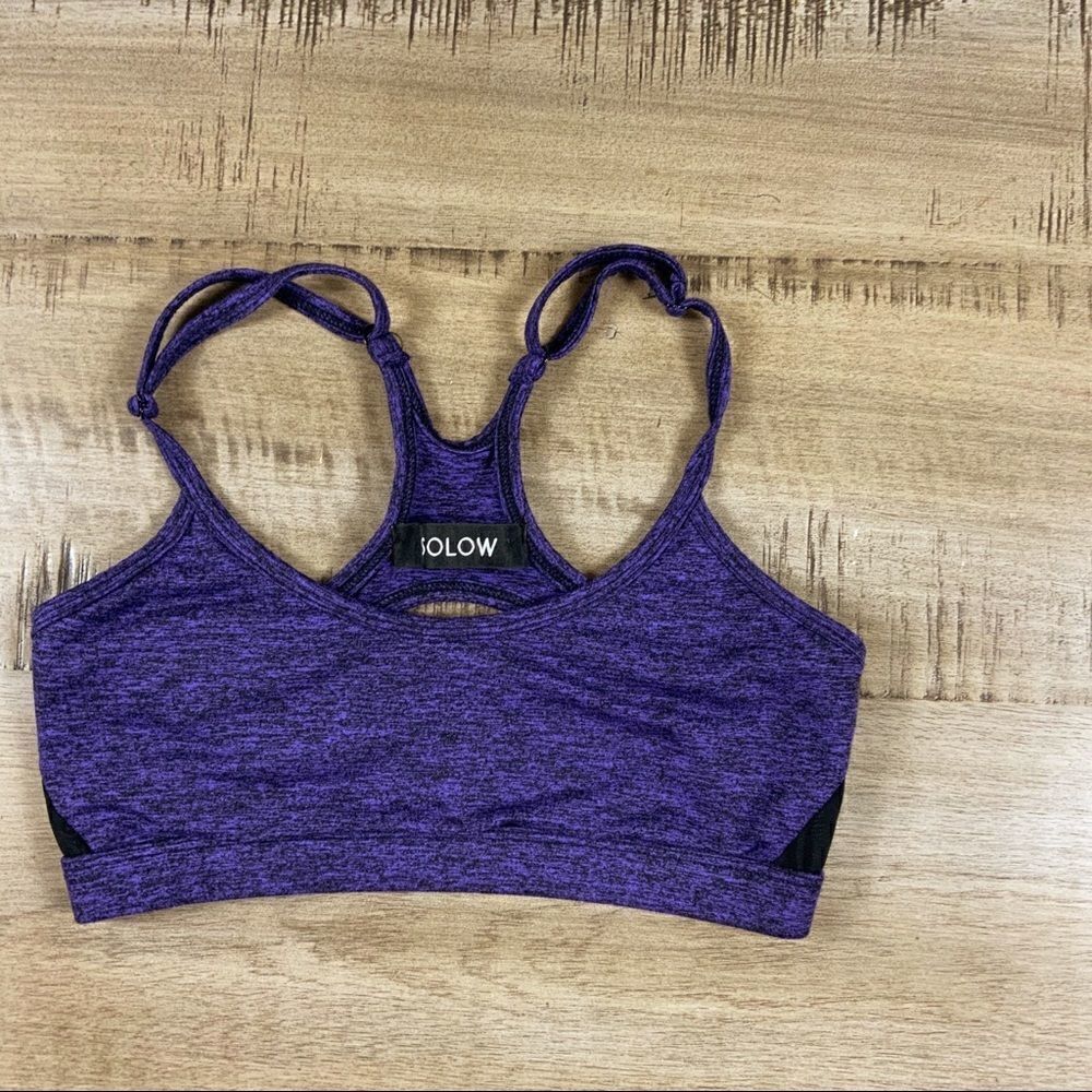 🌺3 FOR $20🌺 - Purple black heathered sports bra small - Picture 2 of 3